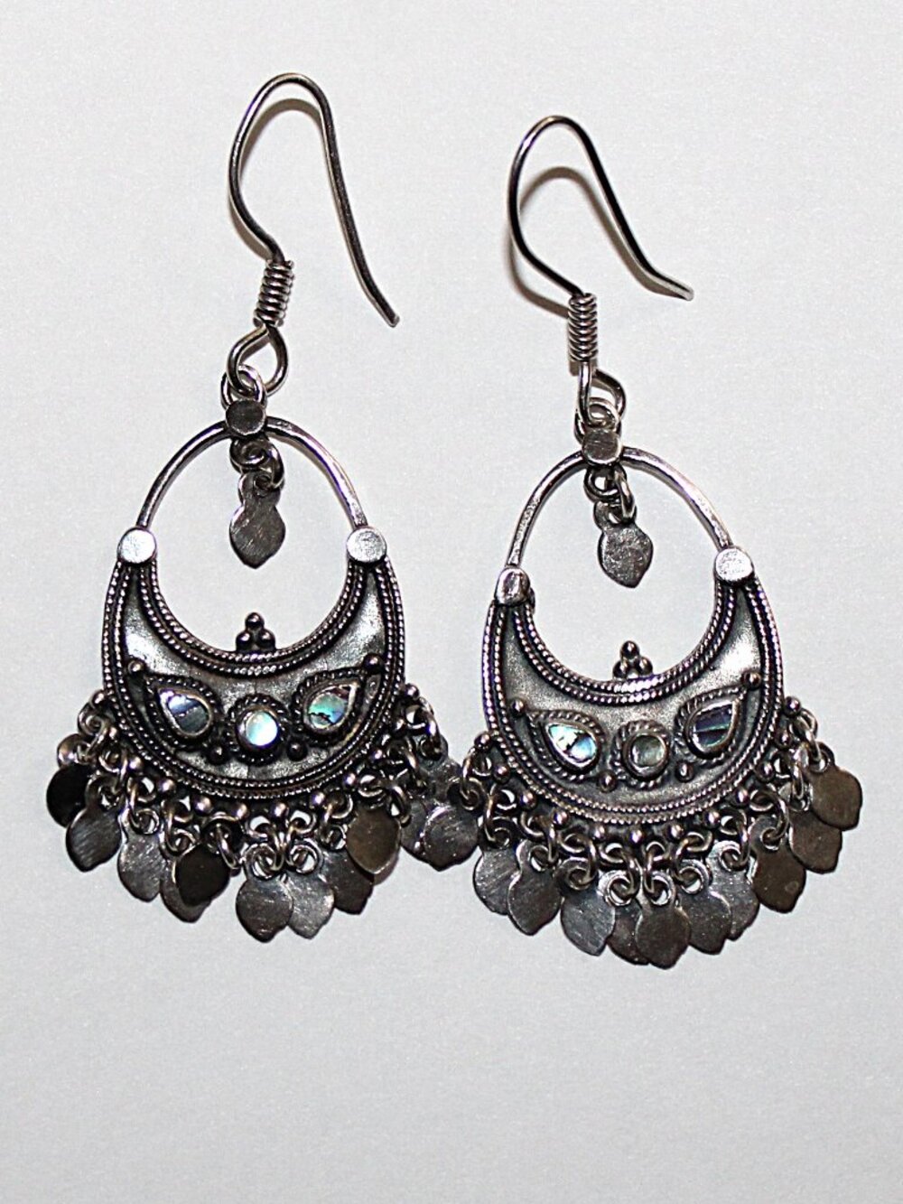Sterling Silver Bohemian Indie Abalone Earrings